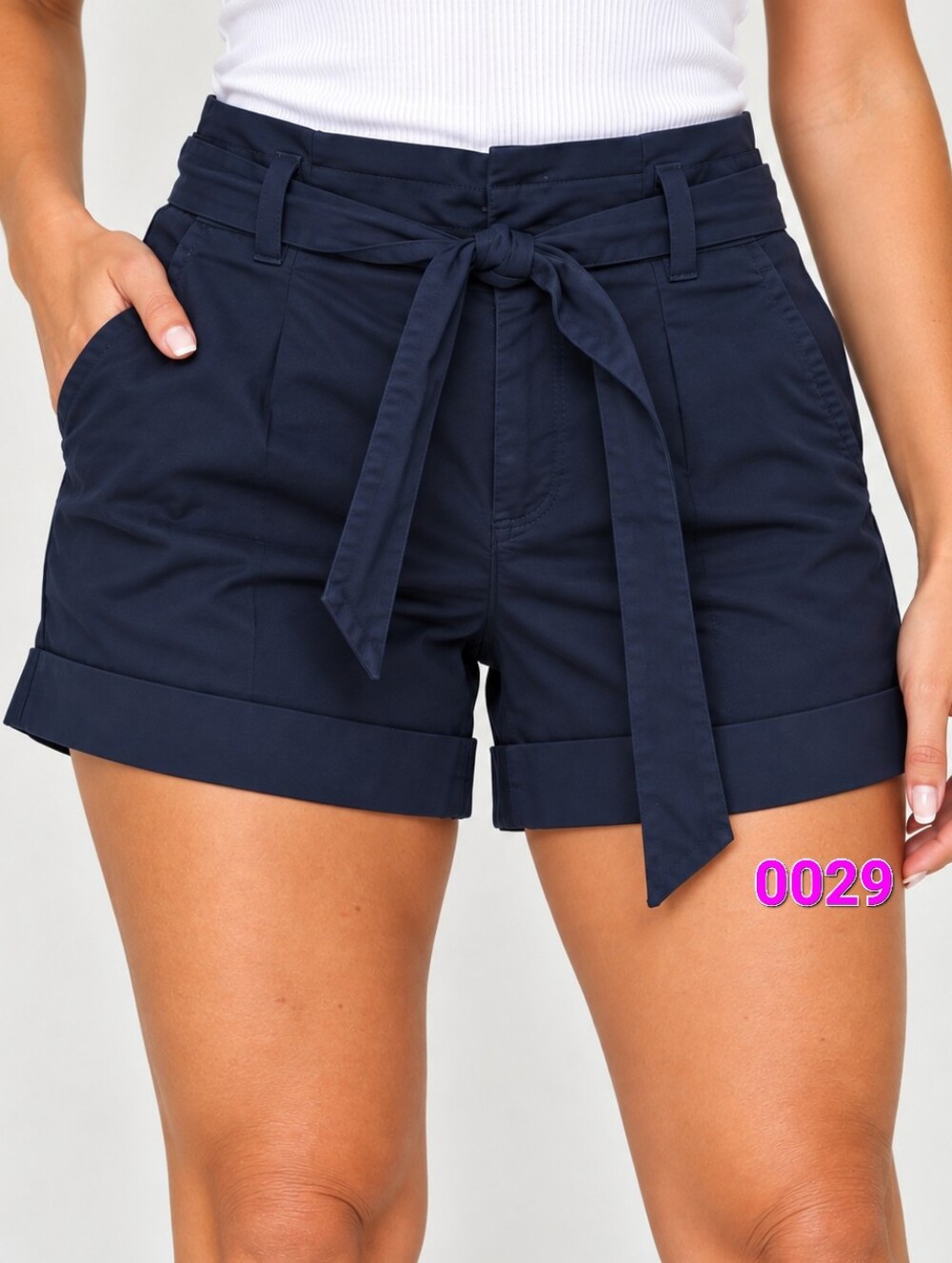The Limited Navy Tie-Front Cuffed Shorts Size 8